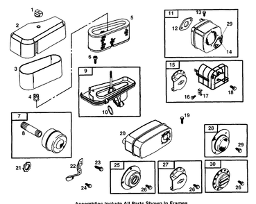 Air Filter And Muffler (Models 933r And 933e) Diagram and Parts List for 933E 12AE751100-Cut Cub Cadet Lawn Mower